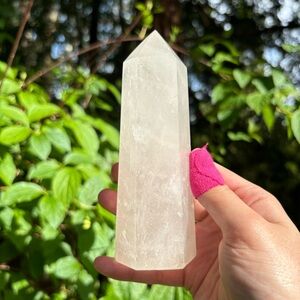 Large Cloudy Clear Quartz Crystal Tower